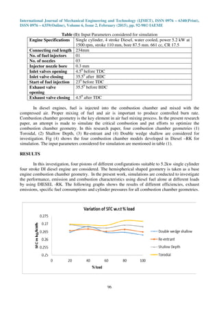 EXPERIMENTAL VALIDATION AND COMBUSTION CHAMBER GEOMETRY OPTIMIZATION OF ...