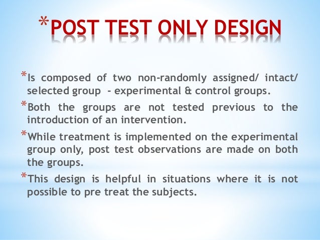 pre and post test design