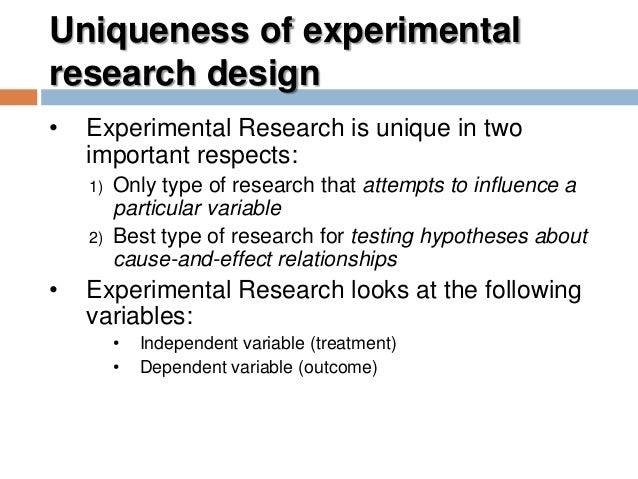 cause and effect experimental design