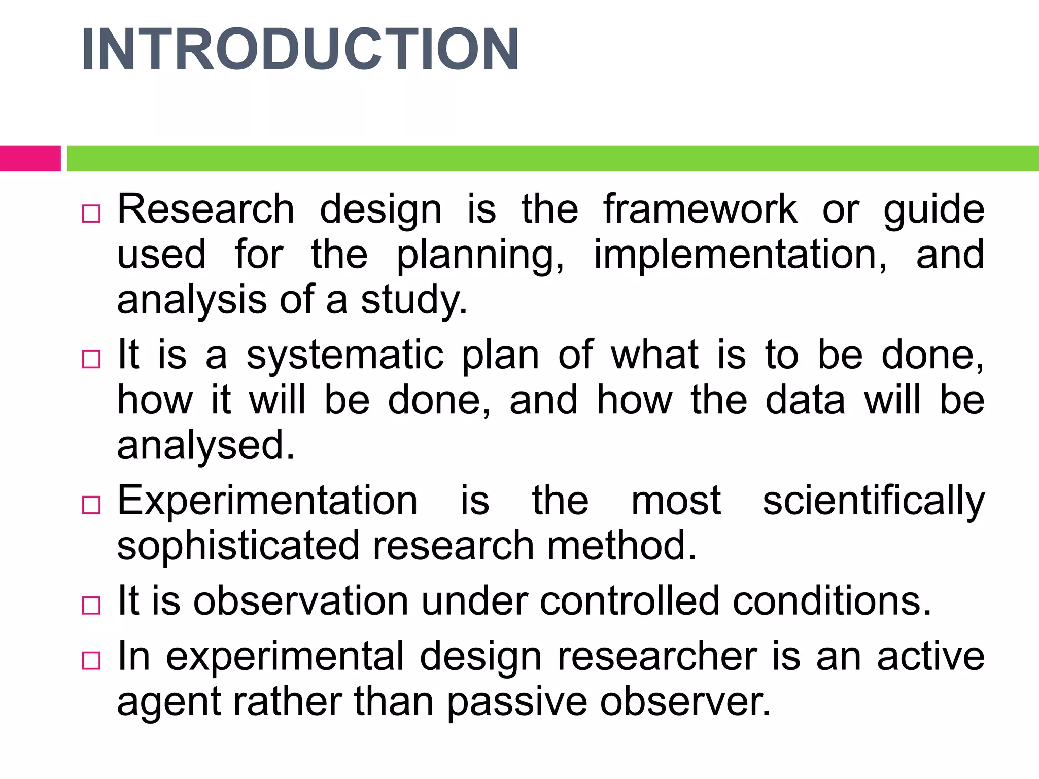 Experimental research design | PPTX | Science