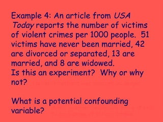 Confounding Variable Crime Example Experimental design powerpoint2 | PPT