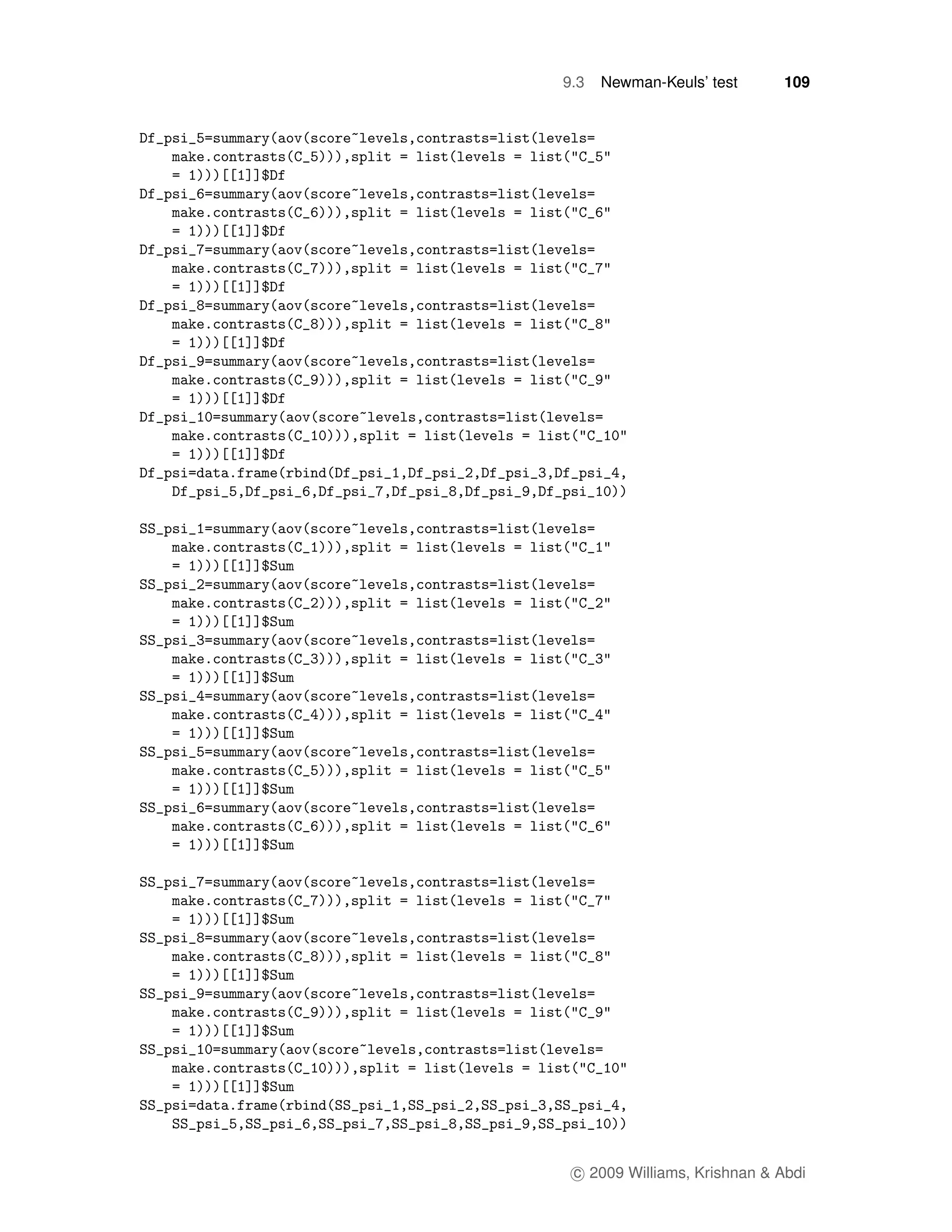 9.3   Newman-Keuls’ test      109




 c 2009 Williams, Krishnan & Abdi
 