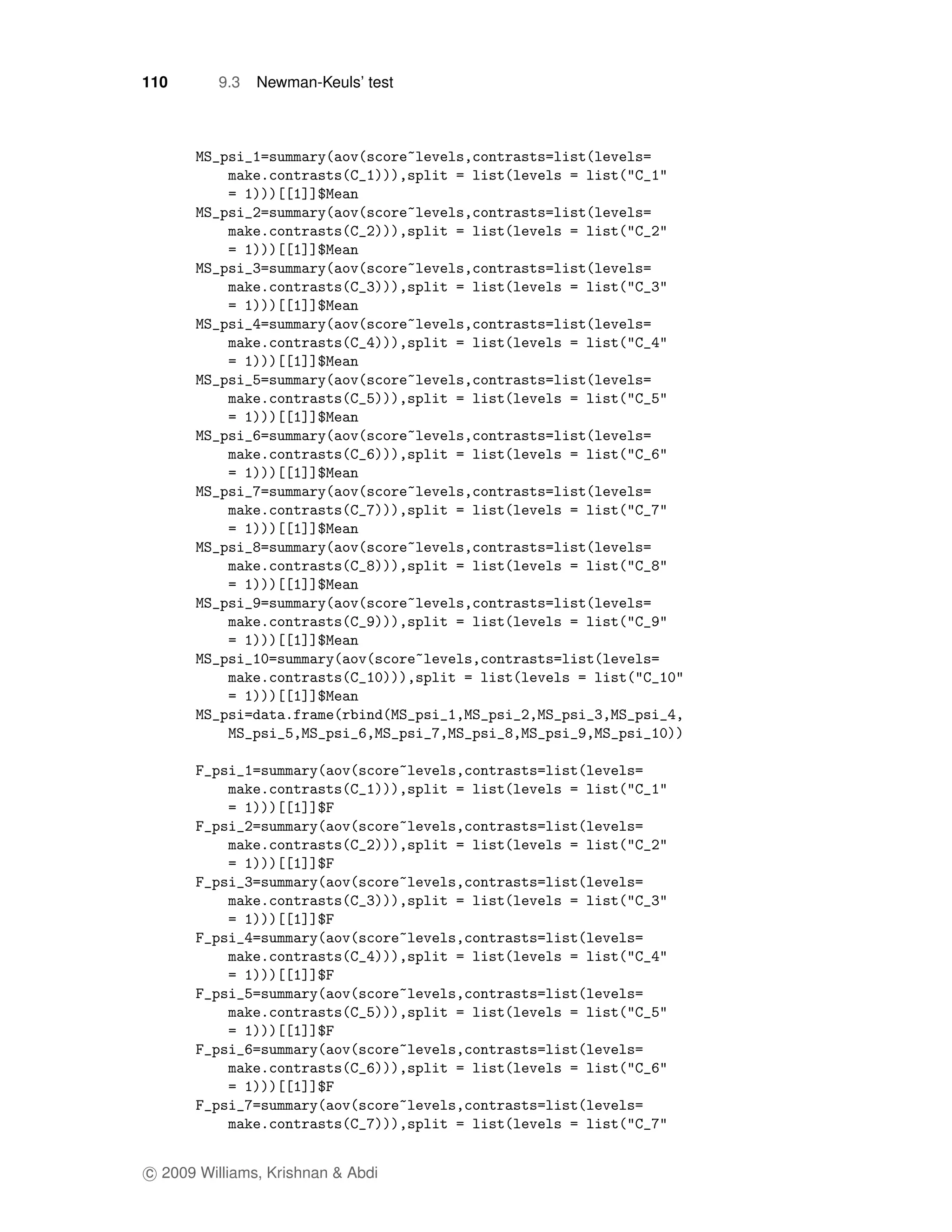110       9.3   Newman-Keuls’ test




c 2009 Williams, Krishnan & Abdi
 