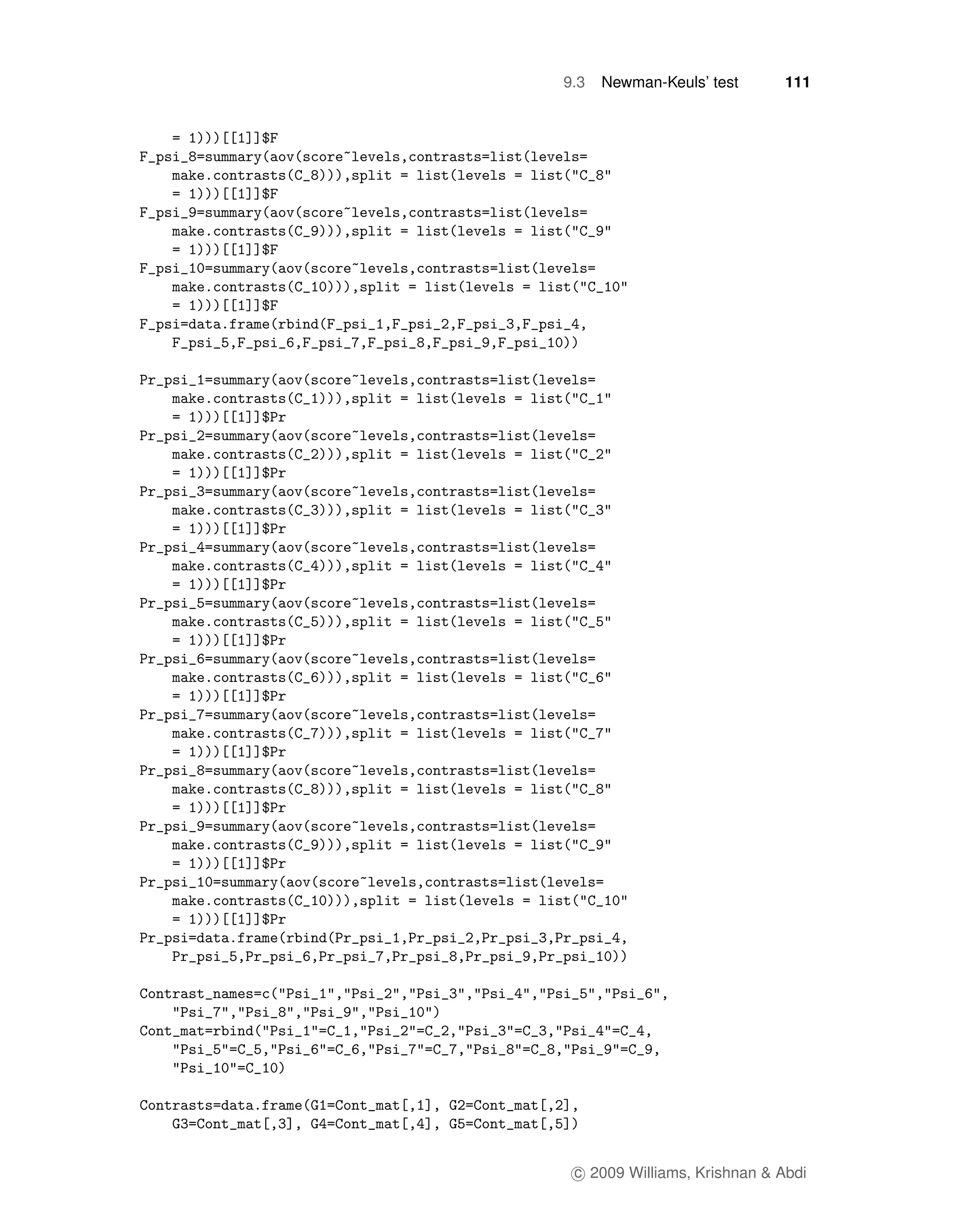 9.3   Newman-Keuls’ test      111




 c 2009 Williams, Krishnan & Abdi
 