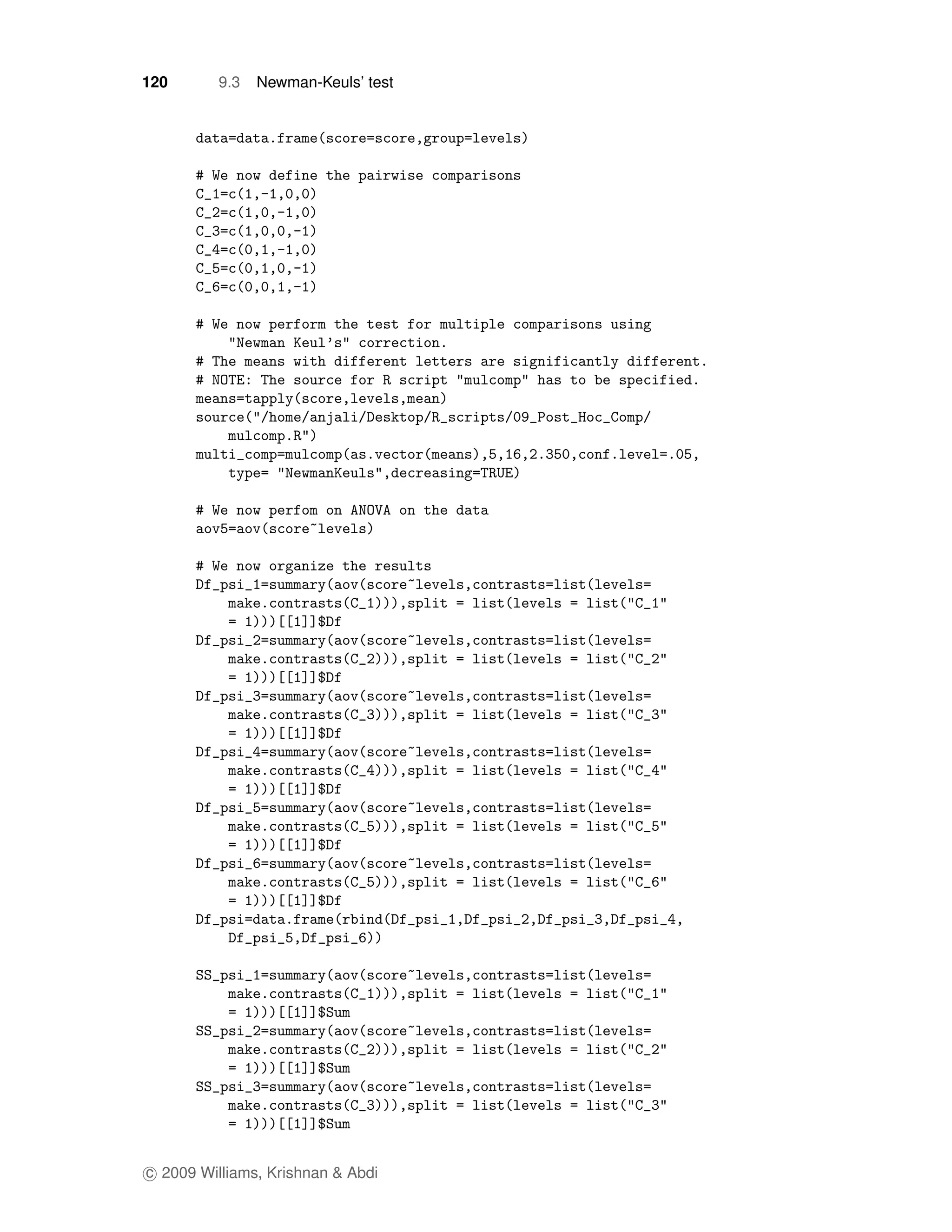 120       9.3   Newman-Keuls’ test




c 2009 Williams, Krishnan & Abdi
 