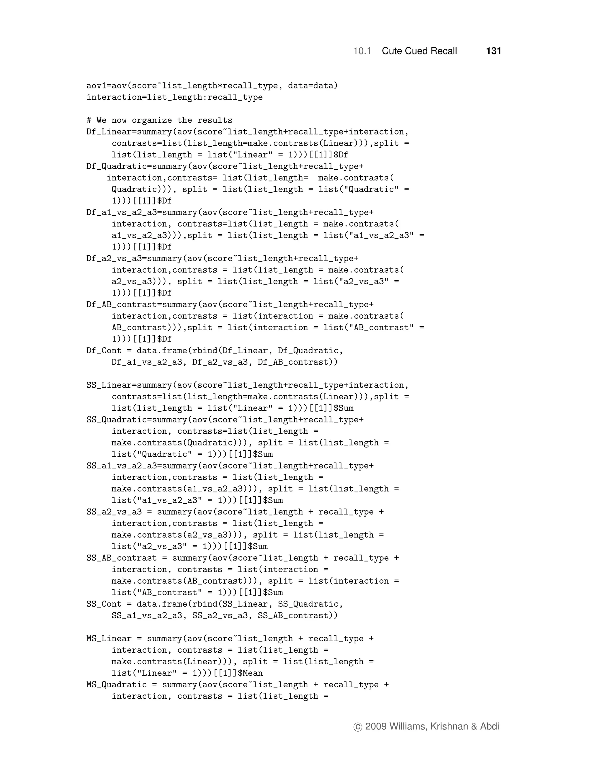 10.1   Cute Cued Recall      131




c 2009 Williams, Krishnan & Abdi
 