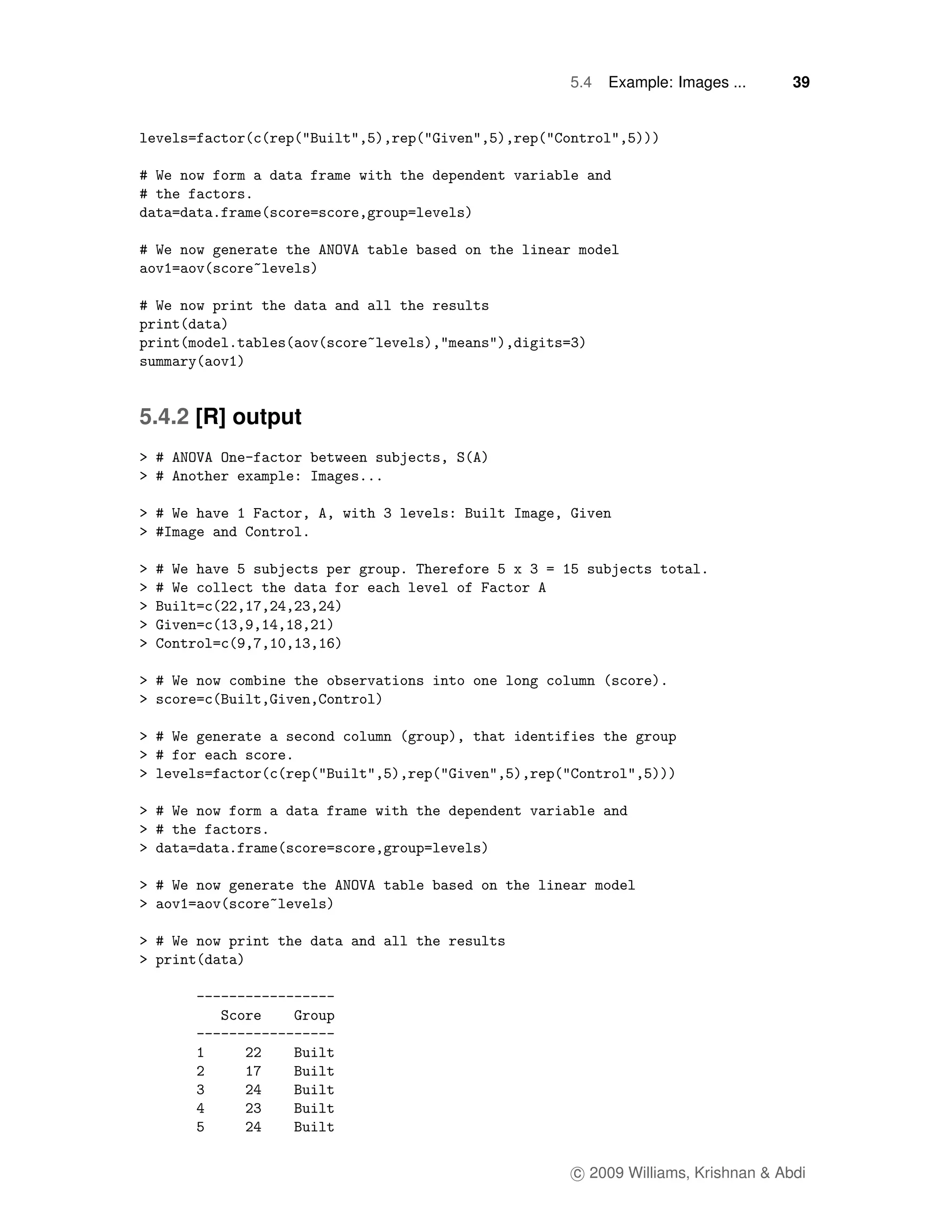 5.4   Example: Images ...     39




5.4.2 [R] output




                   c 2009 Williams, Krishnan & Abdi
 