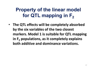 Property of the linear model
   for QTL mapping in F2
 