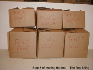 Step 5 of making the box – The final lining
 