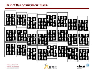 Unit of Randomization: Class? 
 