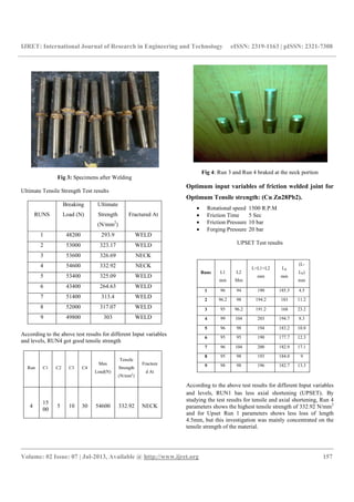 Experimental investigation and stastical analysis of | PDF
