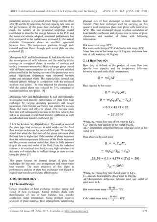 Experimental investigation of performance of plate heat exchanger for ...