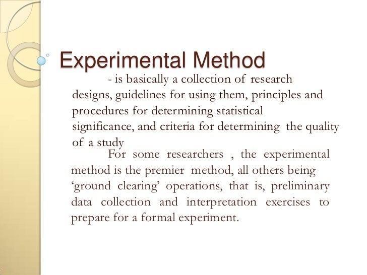how to make methodology in experimental research
