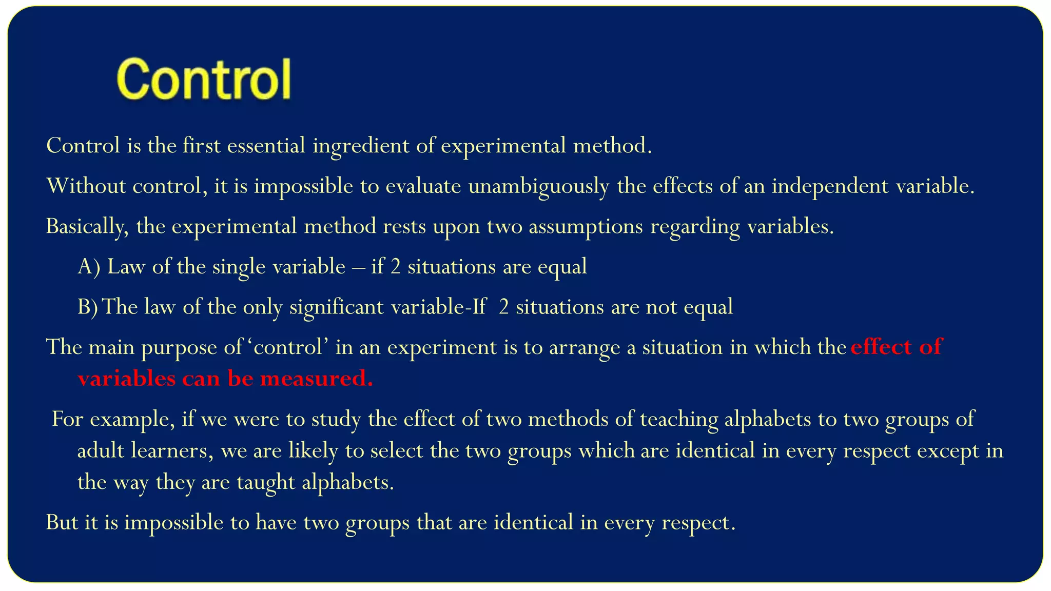 Experimental Research Design - Meaning, Characteristics and Classification