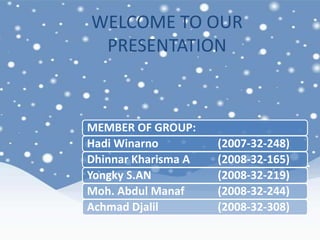 WELCOME TO OUR PRESENTATION 