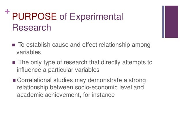 experimental research design cause and effect