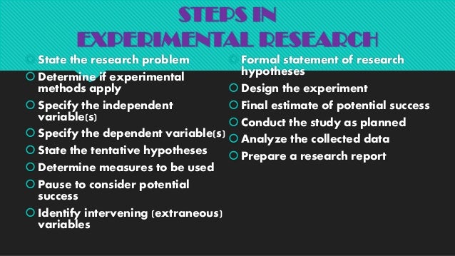 experimental research experimental research