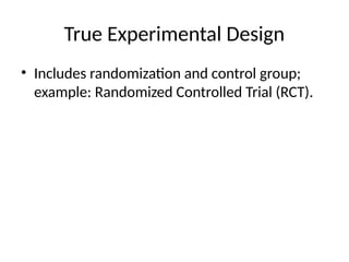 Experimental_Research_Design in sciences | PPTX