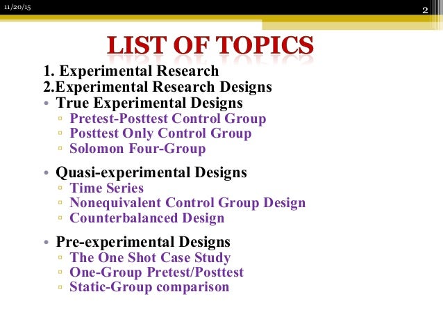 experimental research topics related to science