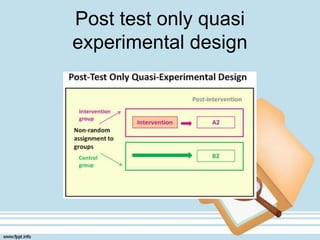 Post test only quasi
experimental design
 
