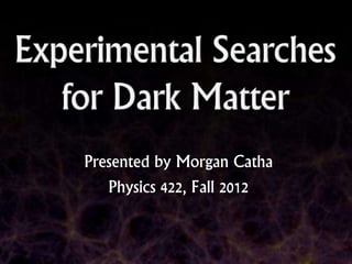 Presented by Morgan Catha
   Physics 422, Fall 2012
 