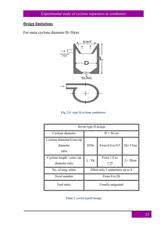 Experimental study of cyclone seperators as combustor 1 | PDF