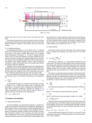 Experimental Study Of Heat Transfer In Pulsating Turbulent Flow In A Experimental Study Of Heat Transfer In Pulsating Turbulent Flow In A