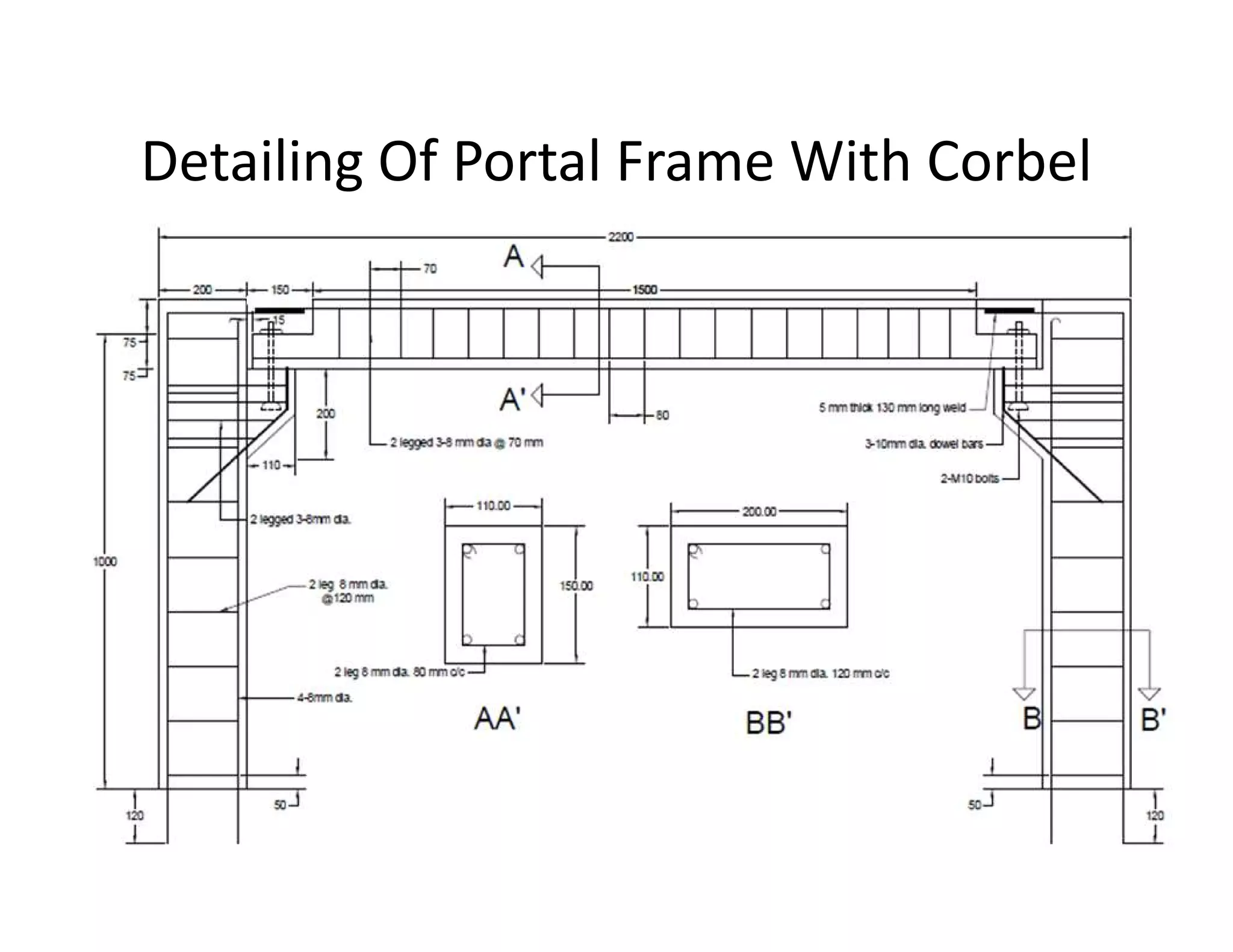 Detailing Of Portal Frame With Corbel
 