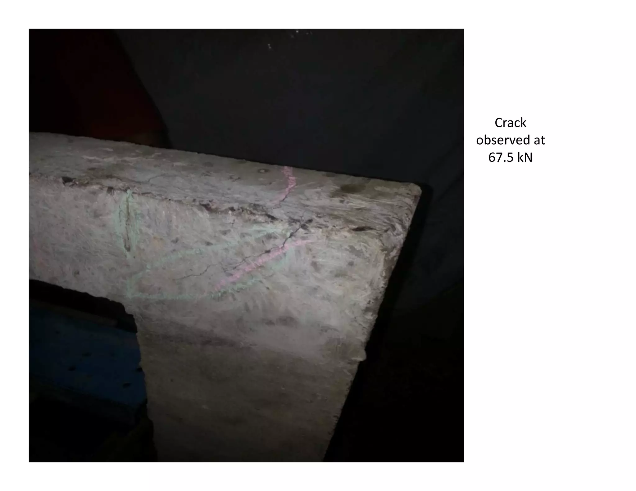 Crack
observed at
67.5 kN
 