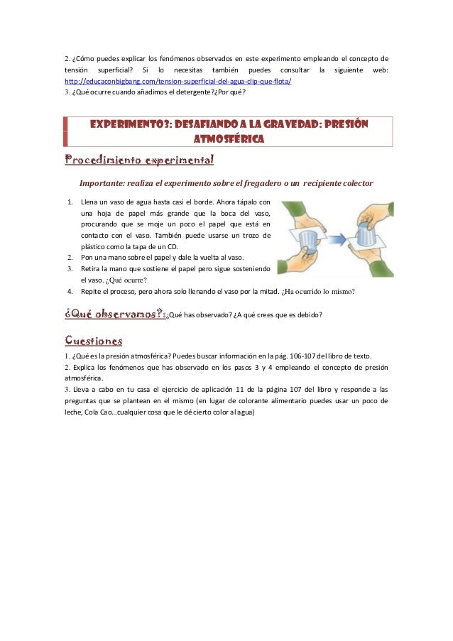 Experimentando las leyes de los fluídos