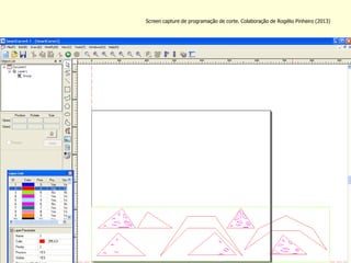 Screen capture de programação de corte. Colaboração de Rogélio Pinheiro (2013)  