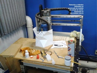 Materiais e métodos 
Utilizados na construção do modelo em escala do stand. Realizado no VID/UFRGS (2013)  