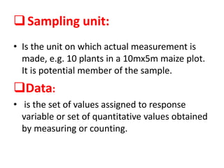 PRINCIPLES OF AGRICULTURAL EXPERIMENTATION1 | PPTX