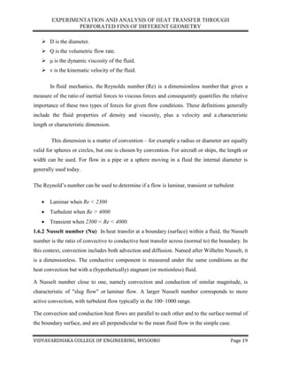 Experimentation and analysis of heat transfer through perforated fins ...