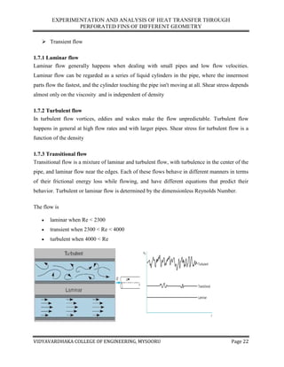 Experimentation and analysis of heat transfer through perforated fins