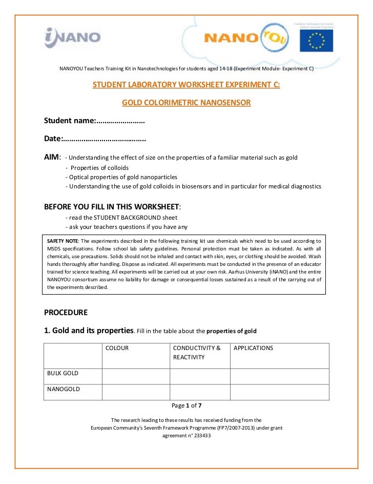 Printables Biomolecules Worksheet collection of biomolecule worksheet bloggakuten experiment with colorimetric gold nanosensors student laboratory