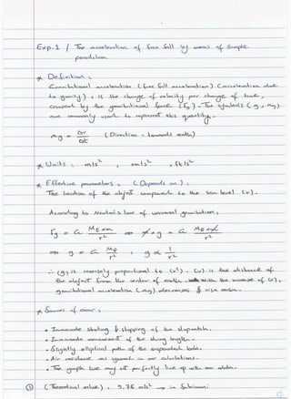 Experiment Discussions / Physics 1st Semester