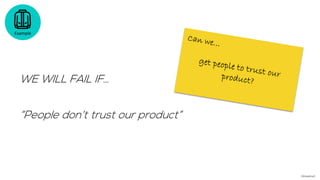WE WILL FAIL IF…
“People don’t trust our product”
Example
©AdaptiveX
 