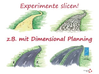 Experimente slicen!
z.B. mit Dimensional Planning
 