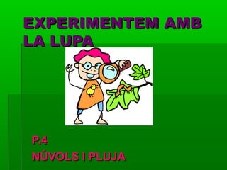 EXPERIMENTEM AMBEXPERIMENTEM AMB
LA LUPALA LUPA
P.4P.4
NÚVOLS I PLUJANÚVOLS I PLUJA
 