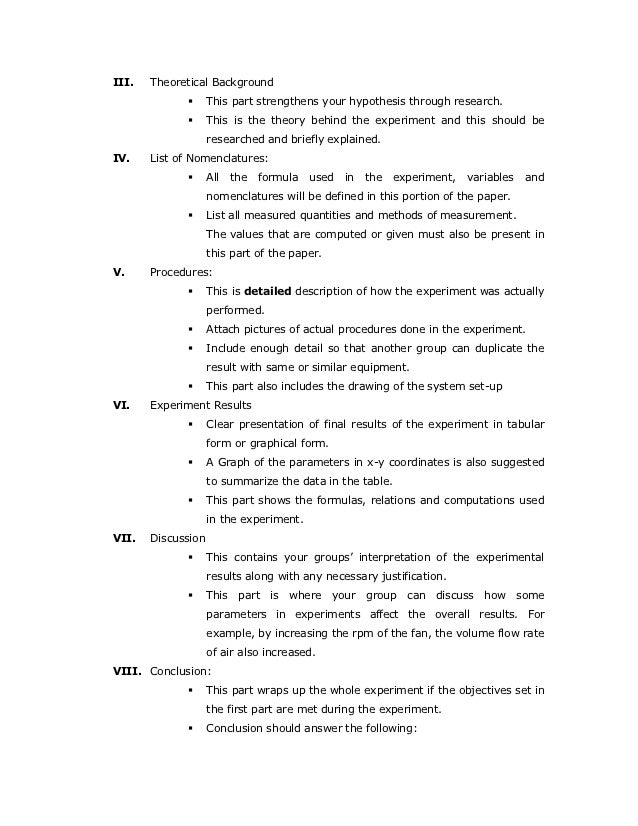 experiment format science experiment format