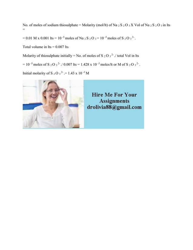 Experiment of an Iodine Clock Reaction 1 A color change wil.docx