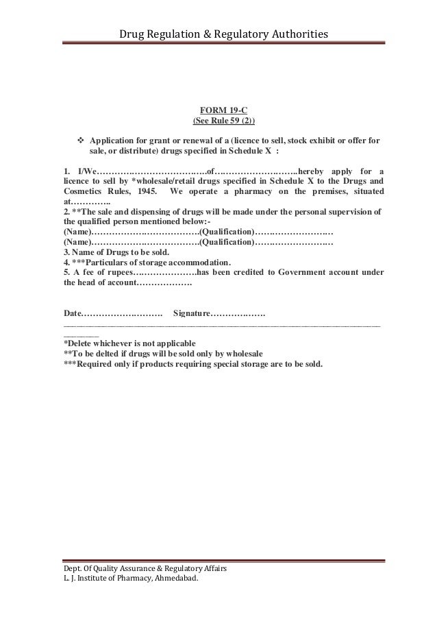 to prepare an application for manufacturing license for allopathic dr wholesale account application form