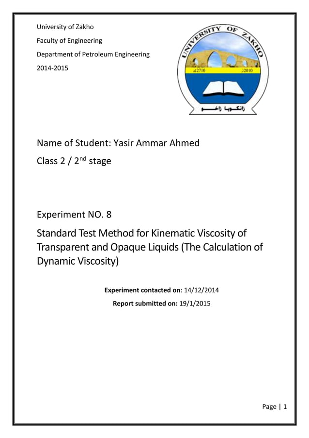 Standard Test Method for Kinematic Viscosity of Transparent and Opaque