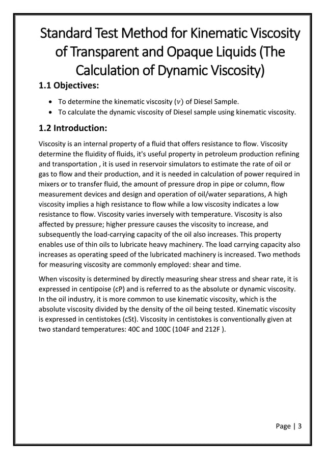 Standard Test Method for Kinematic Viscosity of Transparent and Opaque