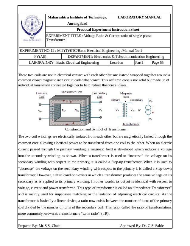 Maharashtra Institute of Technology,
Aurangabad
LABORATORY MANUAL
Practical Experiment Instruction Sheet
EXPERIMENT TITLE ...