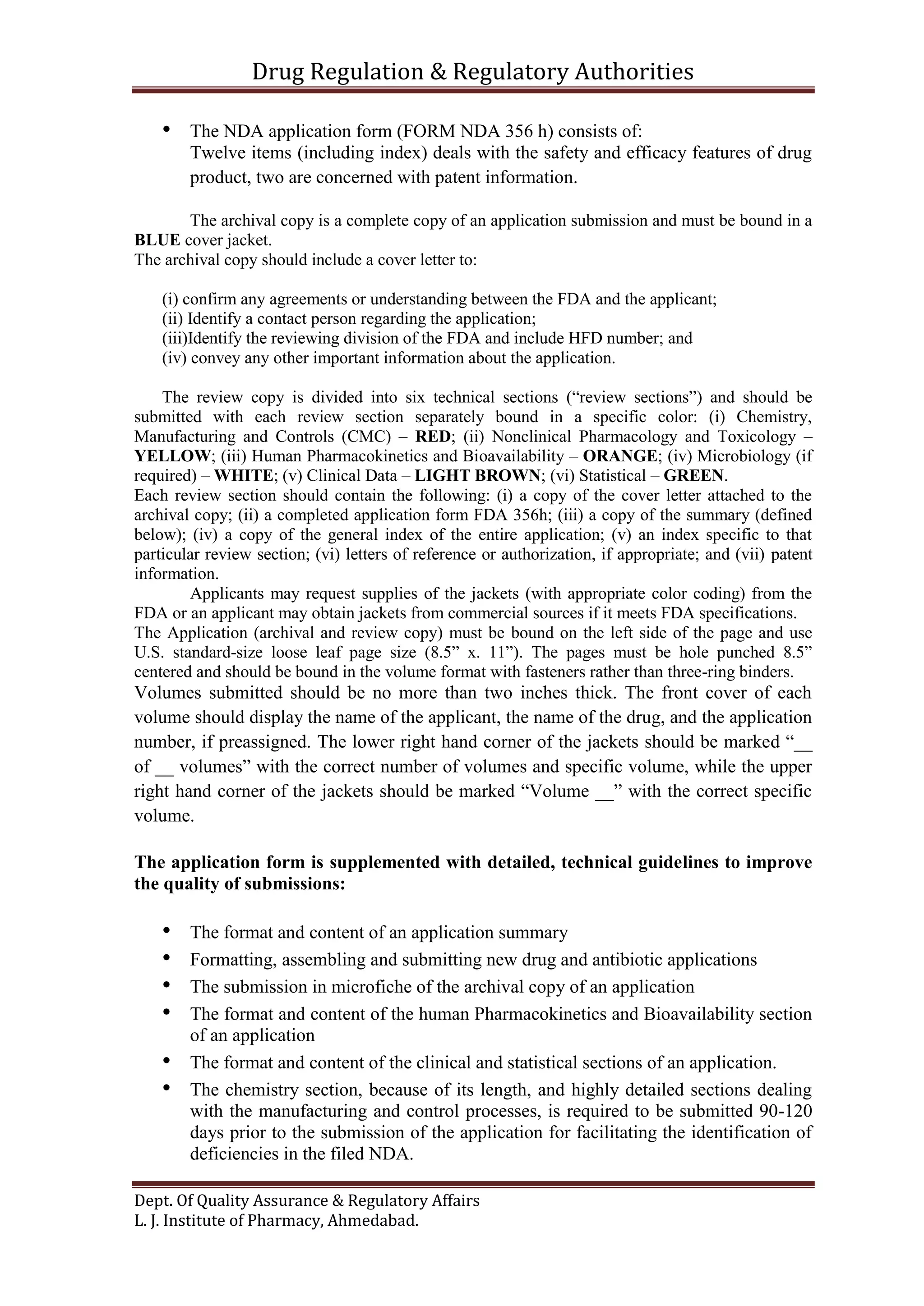 To compare filing process of NDA of different countries of India, US ...