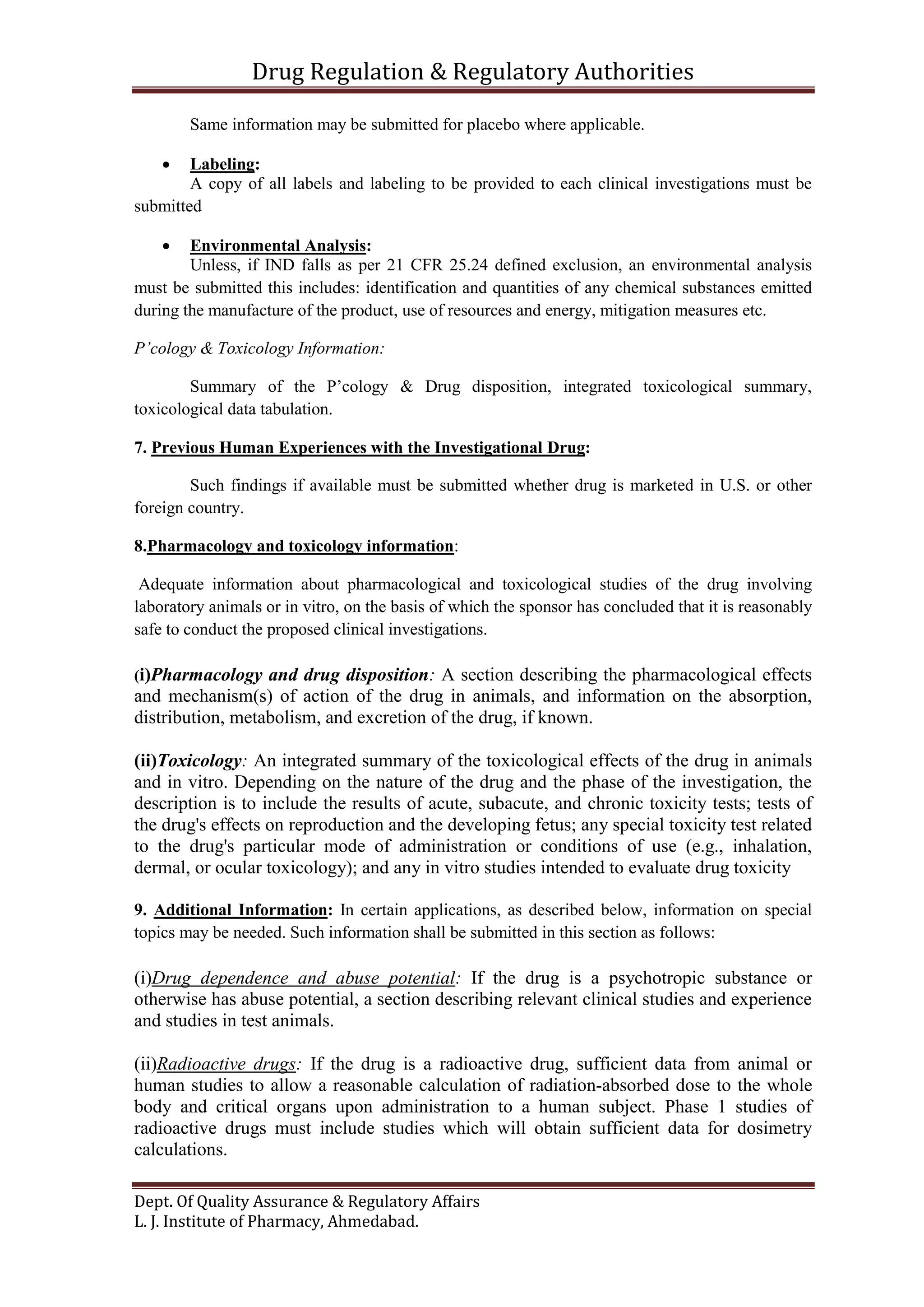 To compare filing process of NDA of different countries of India, US ...