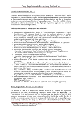 To compare filing process of NDA of different countries of India, US ...