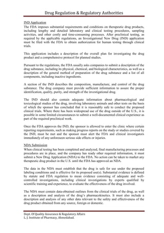 To compare filing process of NDA of different countries of India, US ...